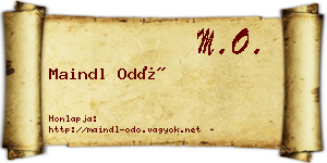 Maindl Odó névjegykártya